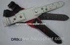 Long Plain Leather Wrist Watch Straps For Special Watches White / Black / Red Watch Bands With1320S