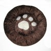 Brown dog beds with a cute paw applique: