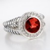 Sterling Silver Jewelry 7mm Garnet Petite Albion Ring