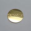 Alloy Badge Sewing Type with Round Shape Shiny Gold Color