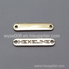 Alloy Badge Sewing Type Shiny Light Gold Color