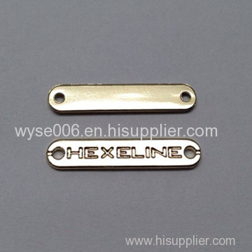 Alloy Badge Sewing Type Shiny Light Gold Color