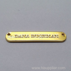 Alloy Badge Sewing Type Shiny Gold Color