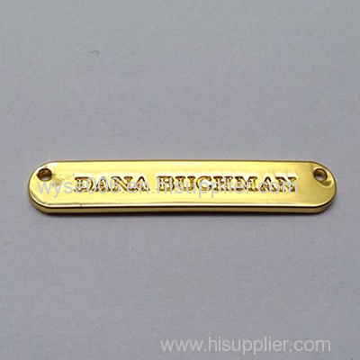 Alloy Badge Sewing Type Shiny Gold Color