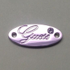 Alloy Badge Sewing Type with Rhinestone Shiny Nickle Color