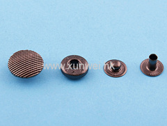 alloy cap spring snap button with brass back parts
