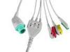 One-piece 3 Leads Ecg Cable Patient , Monitor TPU Cable