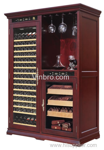 VinBRO Gaint Electric Wooden Wine Cellar Cabinet Cigar Hum-idor Comno in Furniture Digital Control Temperature&Humidity