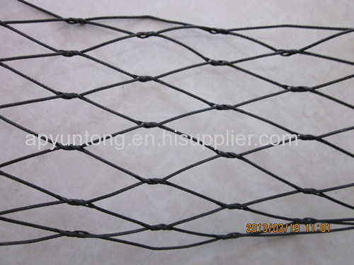 black oxide handwoven stainless steel rope mesh netting 