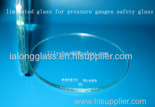 Liminated glass for pressure gauges safety glass