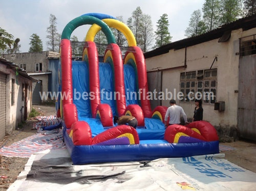 Colorful Inflatable Water Slide with 3 Lines