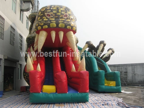 New Giant Print Inflatable Dragon Slides