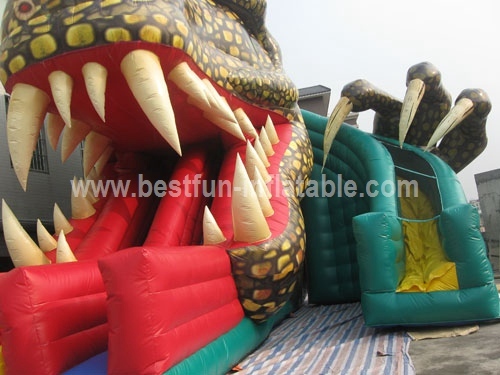 New Giant Print Inflatable Dragon Slides