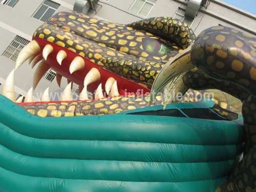 New Giant Print Inflatable Dragon Slides