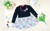 Korean children dress 2014 spring girl's dress Floral Necklace dress