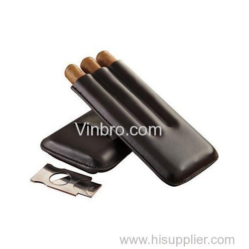 VINBRO.COM 1/2/3/4/5/6/8 Finger Cigar Leather Cases Cigar Tubes Cigar Holders Pocket Hum idors with Cutters Set FASHION