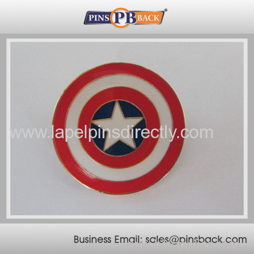 1.25 inch hard enamel pin badge/round metal badge/silver plated badge