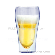 350ml unique design Insulated doublewall beer glasses