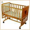 Small Swing Baby Wooden Cribs With Brakes Wheels , Modern Baby Cribs