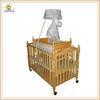 Nature Color Baby Wooden Cribs With Small Automatic Swing Cot
