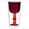 pure hand blown innovative design double wall wine glass