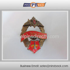 Cheap metal Die casting 3D lapel pin with butterfly clutch/custom 1.25 inch badge/nay logo pin badge