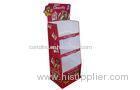 Red Cardboard Floor Displays Stands For Choco - Pie Selling