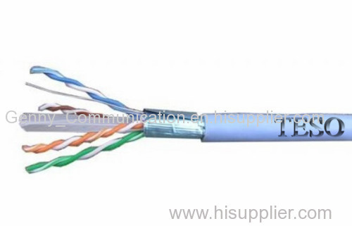 Cat6A 23Awg Bare Copper Ethernet Lan Cable / FTP Lan Cable For Network Cabinet