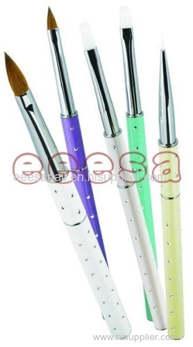 5PCS Metal Handle Kolinsky Sable Acrylic Nail Application Brush Set (EN2105)