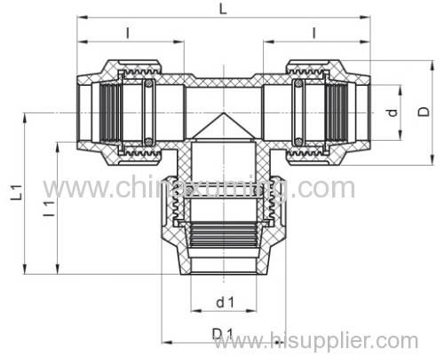 PP Reducing Tee Fittings With PN16