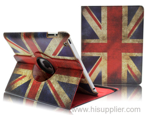 The British flag 360 rotation stand case for ipad 2/3