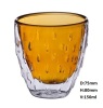 150ml double wall rain drop shape inside color glass cups