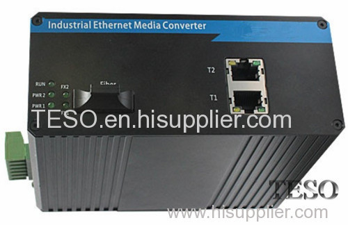 RJ45 Industrial Fiber Media Converter 2 TP Port With EN 55022 Class A