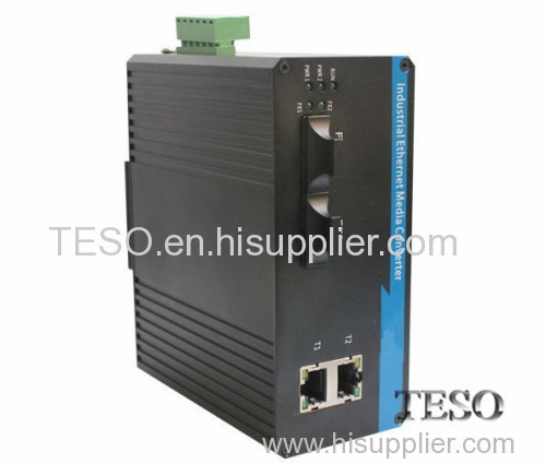 2 TP IP40 10/100/1000M Industrial Fiber Media Converter High Speed For Industrial , DIN-Rail