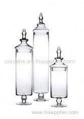 Transparent Home Decorative Glass Ornaments D150mm * H630mm * T150mm