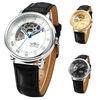 Stainless Steel Round Mens Automatic Watch Wrist , Skeleton Automatic Watch