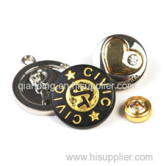 Brass, zinc alloy and other material for The jeans button