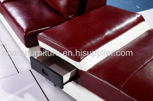 2014 cheap modern L shape leather sofa AL225 