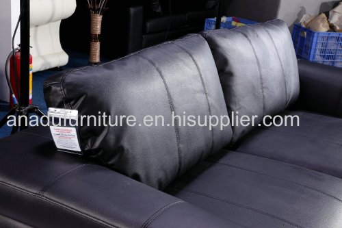 BLACK COLOR LEATHER SOFA AL370-B