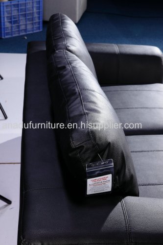 BLACK COLOR LEATHER SOFA AL370-B