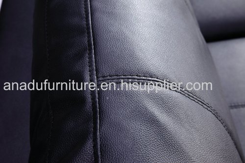 BLACK COLOR LEATHER SOFA AL370-B