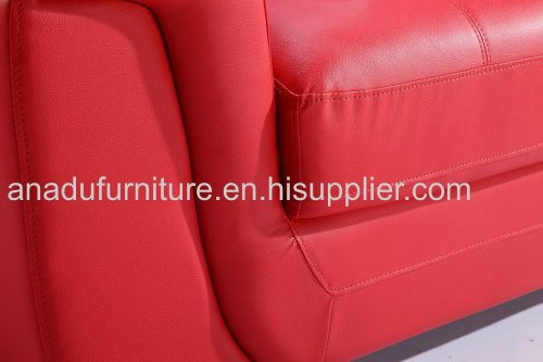 RED COLOR LEATHER SOFA AL370-A