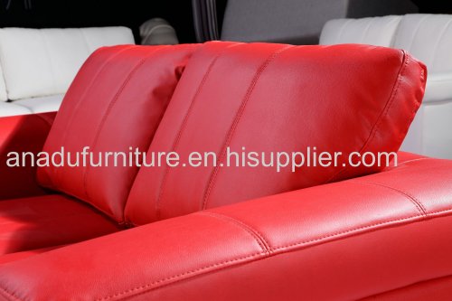 RED COLOR LEATHER SOFA AL370-A