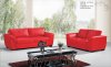 RED COLOR LEATHER SOFA AL370-A