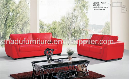 RED COLOR LEATHER SOFA AL370-A