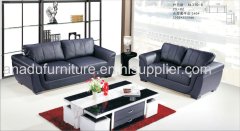 BLACK COLOR LEATHER SOFA AL370-B