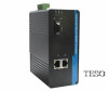 2 TP Ports Industrial Fiber Media Converter LC Connector , Single Fiber Port