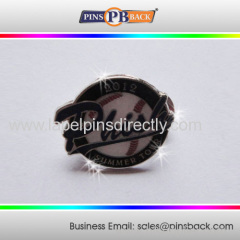 Cheap baseball pins/trading pins/metal trading baseball pins/1 inch/silverl plated/butterfly clutch