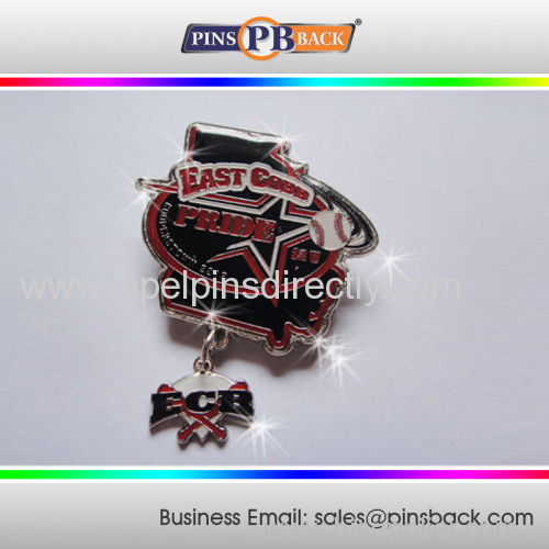 Custom cheap dangle baseball trading pins/trading baseball pin with sport/metal dangle pin badge