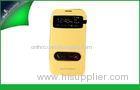 Yellow Samsung Leather Phone Cases for Galaxy Note 2 N7100 With Screen Window